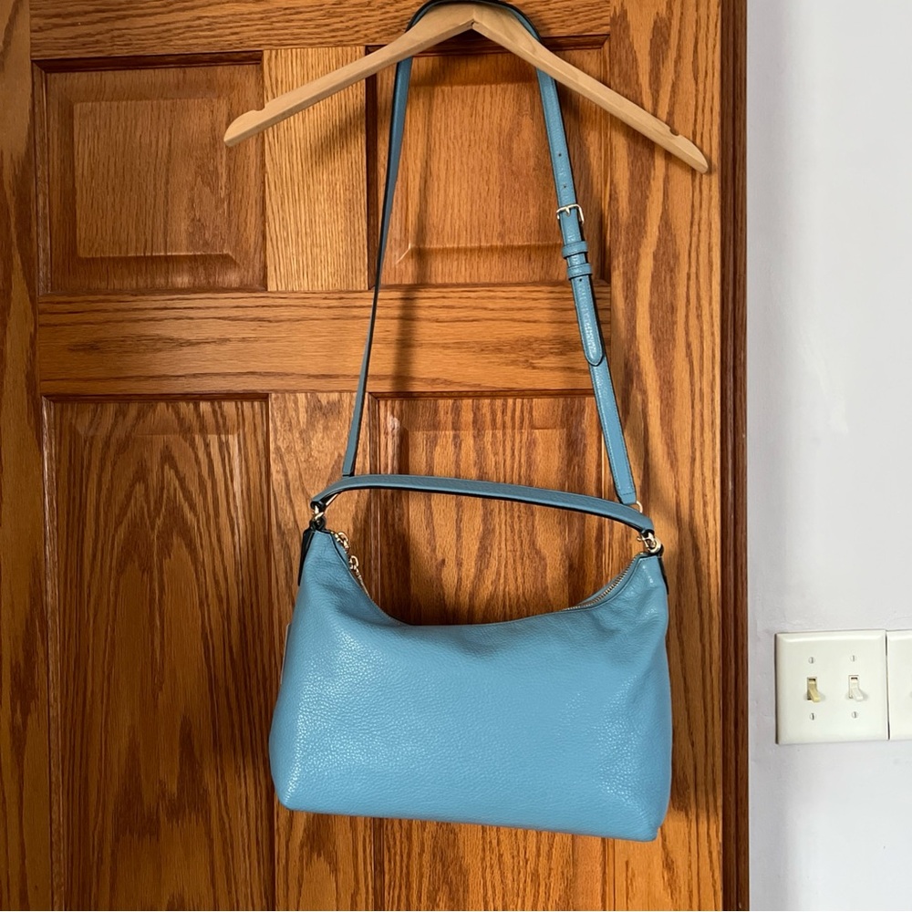 Coach Sky Blue Leather Shoulder Bag